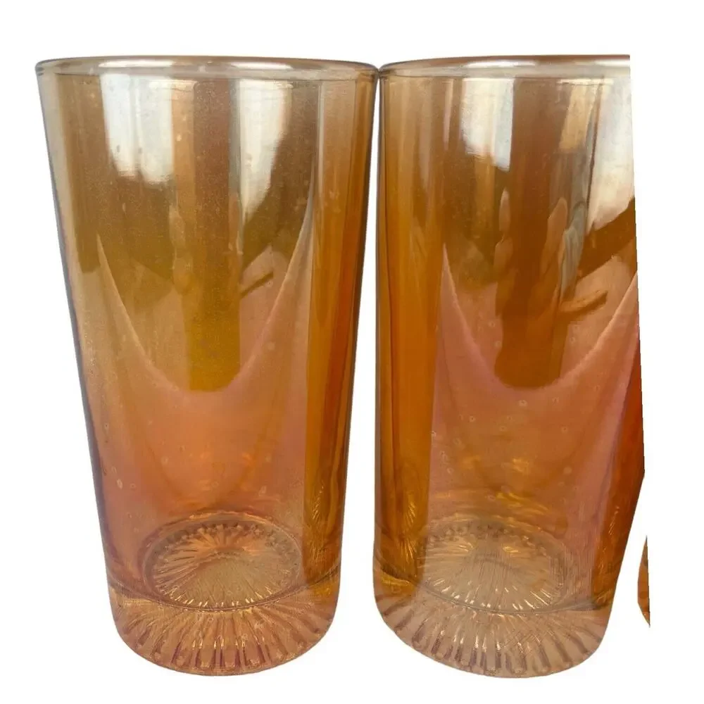 Vintage‎ Marigold Iredescent Carnival Drinking Glasses 5